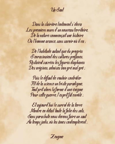 Le poème en image: Un Saut