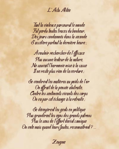 Le poème en image: L’actu Alitée