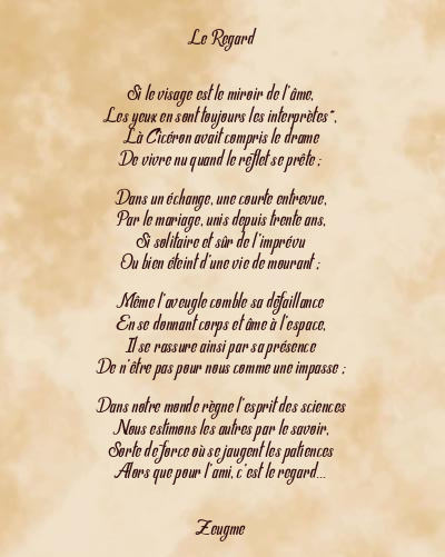Le poème en image: Le Regard