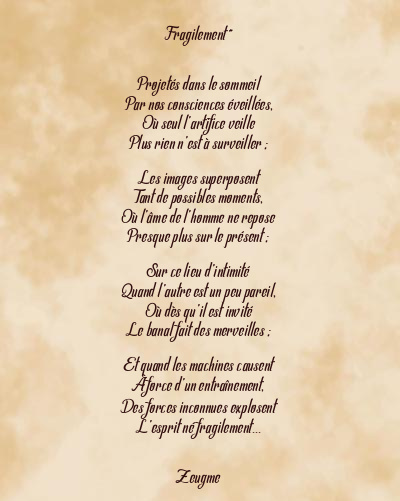 Le poème en image: Fragilement