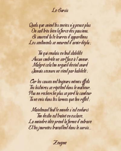Le poème en image: Le Sursis