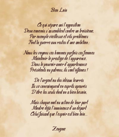 Le poème en image: Bien Loin