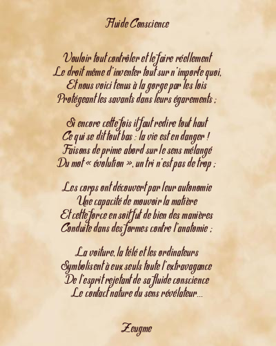 Le poème en image: Fluide Conscience