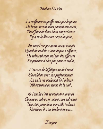 Le poème en image: Bouture Ou Pas