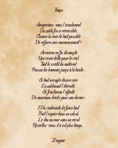 Le poème en image: Temps