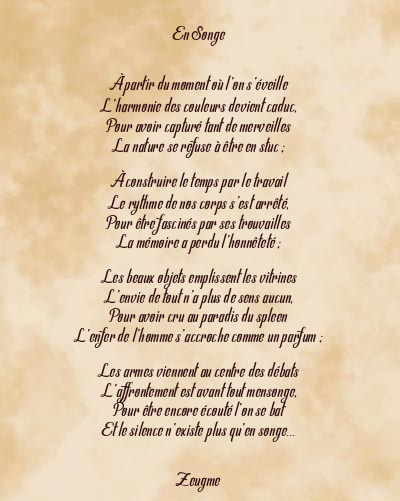 Le poème en image: En Songe
