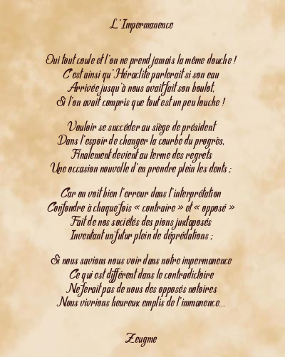 Le poème en image: L’impermanence