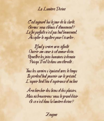 Le poème en image: La Lumière Divine