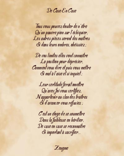 Le poème en image: De Case En Case