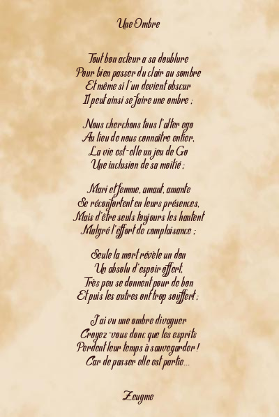 Le poème en image: Une Ombre