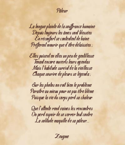 Le poème en image: Pâleur