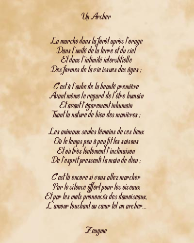 Le poème en image: Un Archer