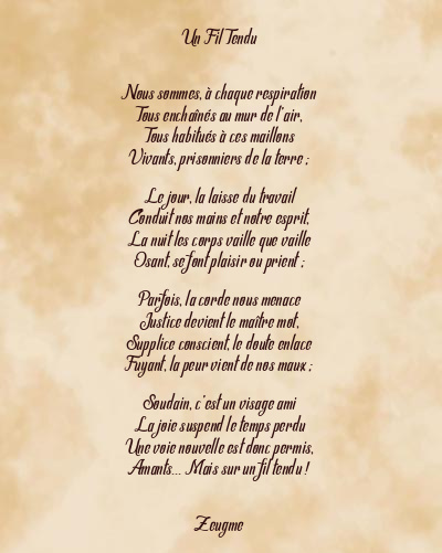 Le poème en image: Un Fil Tendu