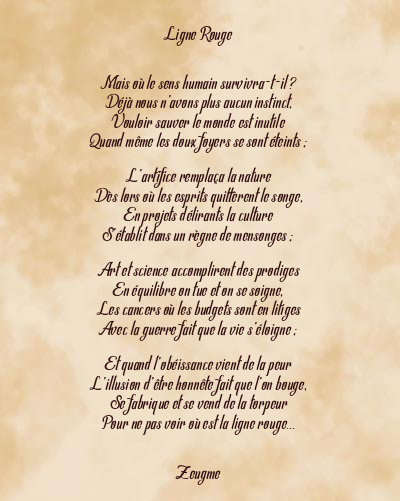 Le poème en image: Ligne Rouge