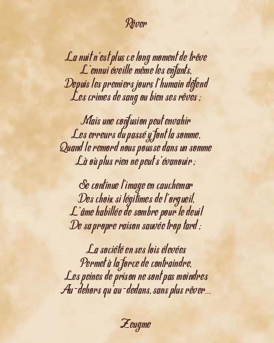 Le poème en image: Rêver