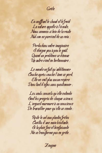Le poème en image: Grêle