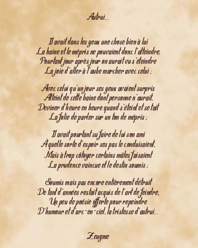 Le poème en image: Autrui…