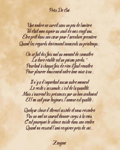 Le poème en image: Près De Soi