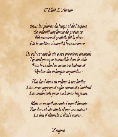 Le poème en image: C’était L’amour