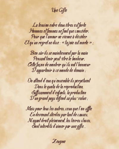 Le poème en image: Une Gifle