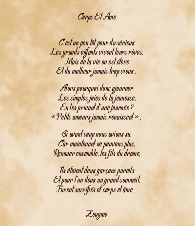 Le poème en image: Corps Et Âme