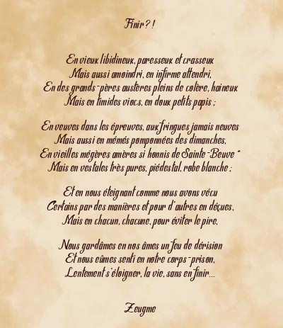 Le poème en image: Finir ? !