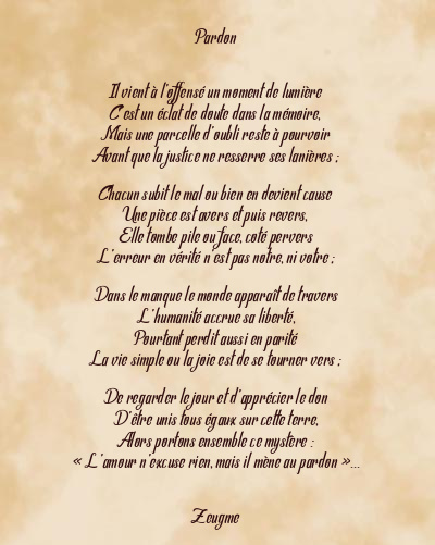 Le poème en image: Pardon