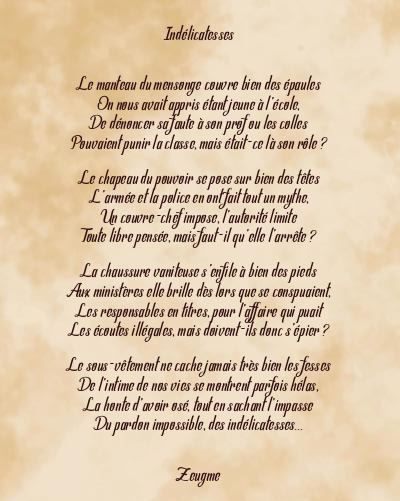 Le poème en image: Indélicatesses