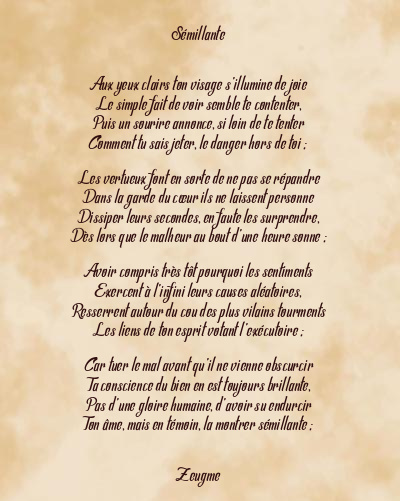 Le poème en image: Sémillante