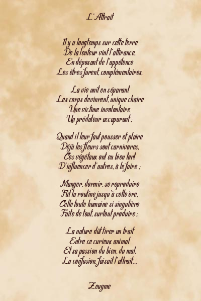 Le poème en image: L’attrait