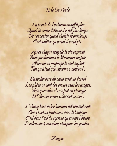 Le poème en image: Rude Ou Prude