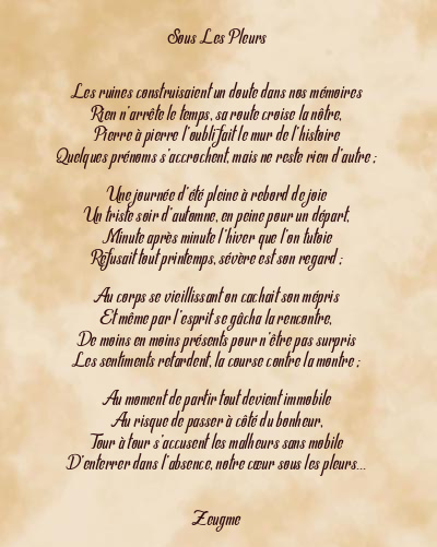 Le poème en image: Sous Les Pleurs