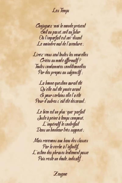 Le poème en image: Les Temps