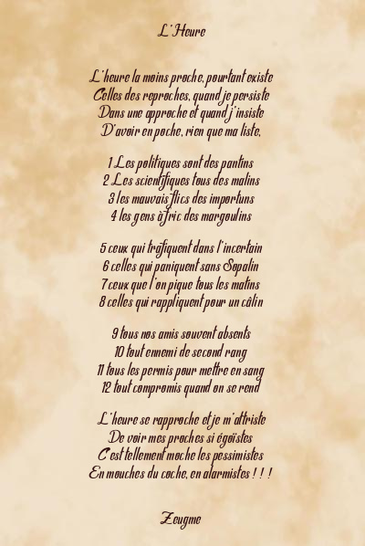 Le poème en image: L’heure