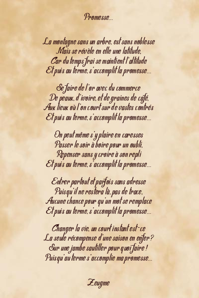 Le poème en image: Promesse…