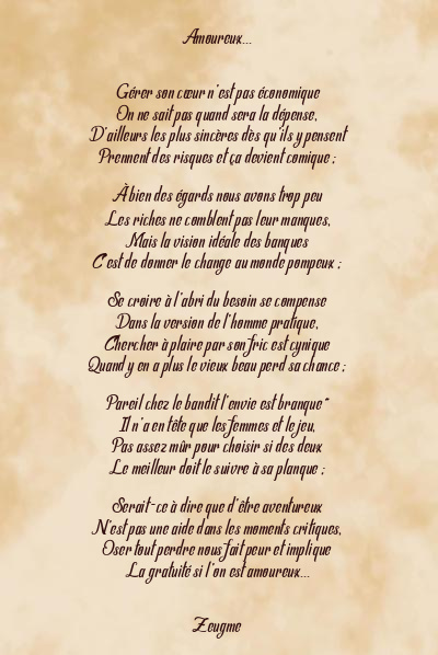 Le poème en image: Amoureux…