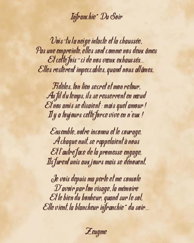 Le poème en image: Infranchie* Du Soir