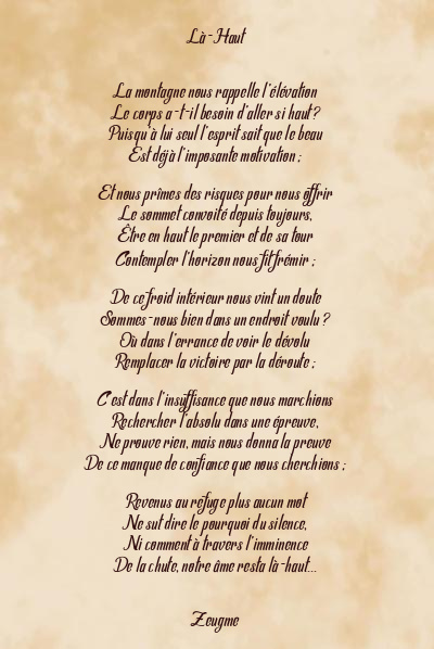 Le poème en image: Là-Haut