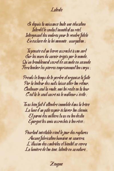 Le poème en image: Latente