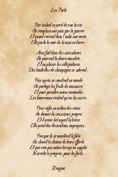 Le poème en image: Les Forts
