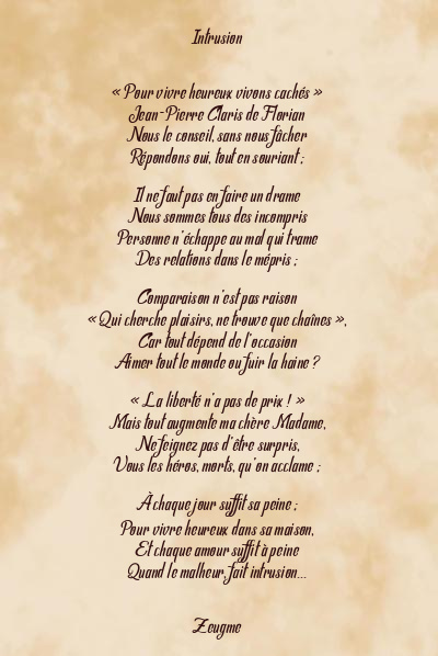 Le poème en image: Intrusion