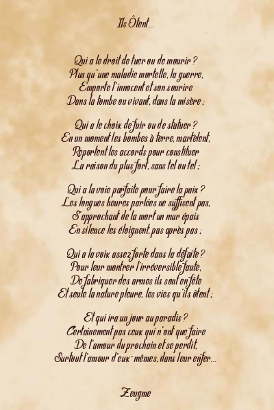 Le poème en image: Leur Enfer