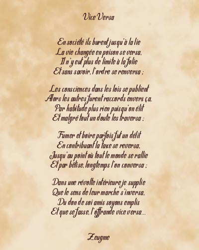 Le poème en image: Vice Versa