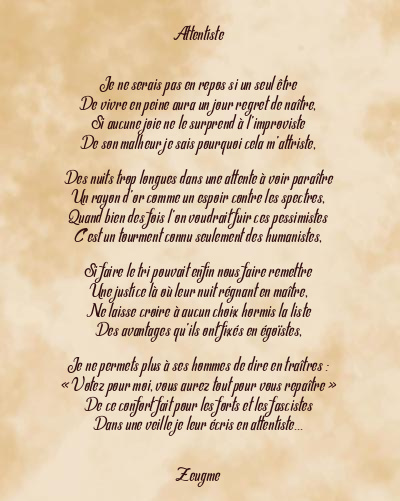 Le poème en image: Attentiste