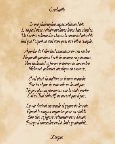 Le poème en image: Gradualité