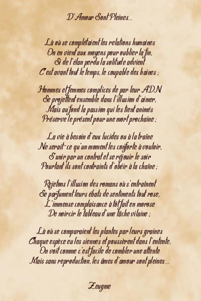 Le poème en image: D’amour Sont Pleines…