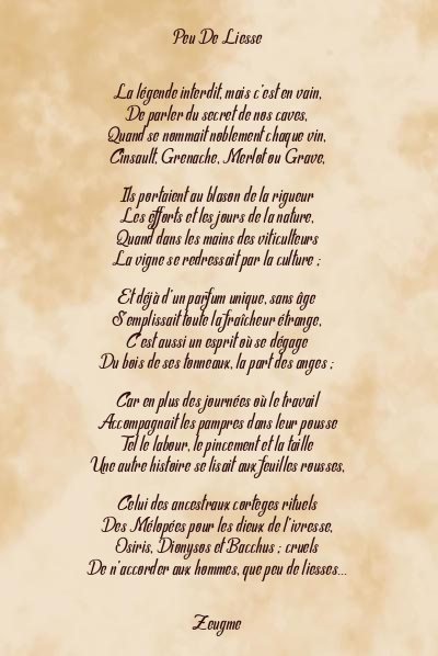 Le poème en image: Peu De Liesse