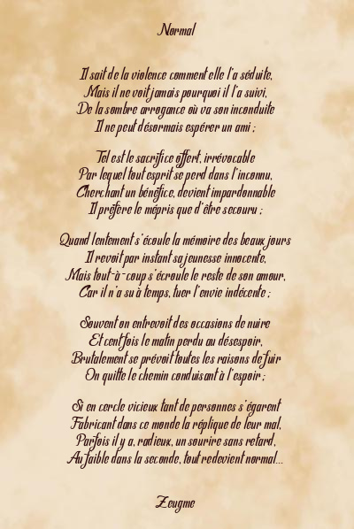 Le poème en image: Normal