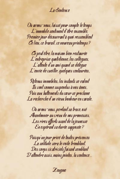 Le poème en image: La Sentence
