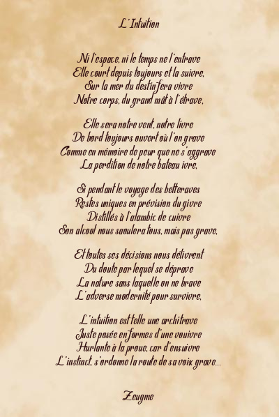 Le poème en image: L’intuition